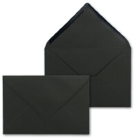 75 Brief-Umschläge mit Wellenschnitt - Schwarz - DIN C6 - 114 x 162 mm - 11,4 x 16,2 cm - mit wellenförmigen Rändern - Nassklebung - FarbenFroh by GUSTAV NEUSER