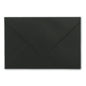 400 Brief-Umschläge mit Wellenschnitt - Schwarz - DIN C6 - 114 x 162 mm - 11,4 x 16,2 cm - mit wellenförmigen Rändern - Nassklebung - FarbenFroh by GUSTAV NEUSER