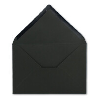 400 Brief-Umschläge mit Wellenschnitt - Schwarz - DIN C6 - 114 x 162 mm - 11,4 x 16,2 cm - mit wellenförmigen Rändern - Nassklebung - FarbenFroh by GUSTAV NEUSER