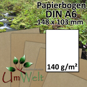 DIN A6 Papierbogen - Kraftpapier - 2-farbig braun/grau -...