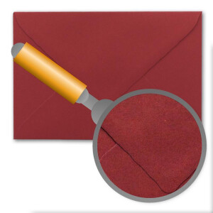 75 Brief-Umschläge mit Wellenschnitt - Dunkel-Rot - DIN C5 - 16,2 x 22,9 cm - 120 gr - mit wellenförmigen Rändern - Nassklebung - FarbenFroh by GUSTAV NEUSER