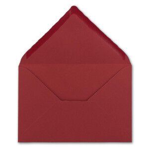 75 Brief-Umschläge mit Wellenschnitt - Dunkel-Rot - DIN C5 - 16,2 x 22,9 cm - 120 gr - mit wellenförmigen Rändern - Nassklebung - FarbenFroh by GUSTAV NEUSER