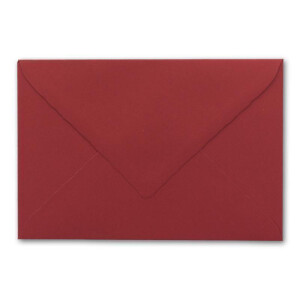 250 Brief-Umschläge mit Wellenschnitt - Dunkel-Rot - DIN C5 - 16,2 x 22,9 cm - 120 gr - mit wellenförmigen Rändern - Nassklebung - FarbenFroh by GUSTAV NEUSER