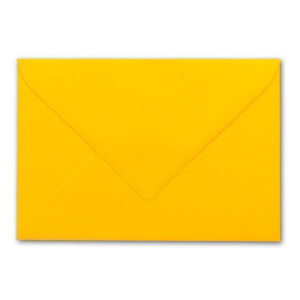 300 Brief-Umschläge mit Wellenschnitt - Honig-Gelb - DIN C5 - 16,2 x 22,9 cm - 120 gr - mit wellenförmigen Rändern - Nassklebung - FarbenFroh by GUSTAV NEUSER