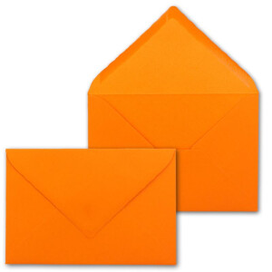 400 Brief-Umschläge mit Wellenschnitt - Orange - DIN C5 - 16,2 x 22,9 cm - 120 gr - mit wellenförmigen Rändern - Nassklebung - FarbenFroh by GUSTAV NEUSER