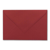 500 Brief-Umschläge mit Wellenschnitt - Dunkel-Rot - DIN C5 - 16,2 x 22,9 cm - 120 gr - mit wellenförmigen Rändern - Nassklebung - FarbenFroh by GUSTAV NEUSER