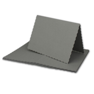 75x Faltkarten-Set DIN A6 mit DIN C6 Brief-Umschlägen - wellig gestanzter Rand - Graphit-Grau-Dunkelgrau - 10,5 x 14,8 cm - Wellenschnitt Karten-Sets - FarbenFroh by GUSTAV NEUSER