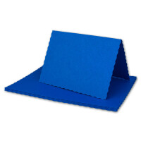 100x Faltkarten-Set DIN A6 mit DIN C6 Brief-Umschlägen - wellig gestanzter Rand - Royal-Blau / Königsblau - 10,5 x 14,8 cm - Wellenschnitt Karten-Sets - FarbenFroh by GUSTAV NEUSER