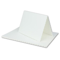 200x Faltkarten-Set DIN A6 mit DIN C6 Brief-Umschlägen - wellig gestanzter Rand - Natur-Weiß - 10,5 x 14,8 cm - Wellenschnitt Karten-Sets - FarbenFroh by GUSTAV NEUSER