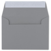 25x Brief-Umschläge B6 - Dunkelgrau - 12,5 x 17,5 cm - Haftklebung 120 g/m² - breite edle Verschluss-Lasche - hochwertige Einladungs-Umschläge