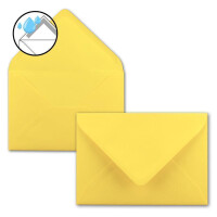 250x Briefumschläge B6 - 17,5 x 12,5 cm - Zitronengelb - Nassklebung mit spitzer Klappe - 120 g/m² - Für Hochzeit, Gruß-Karten, Einladungen