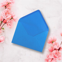 250x Briefumschläge B6 - 17,5 x 12,5 cm - Azurblau - Nassklebung mit spitzer Klappe - 120 g/m² - Für Hochzeit, Gruß-Karten, Einladungen