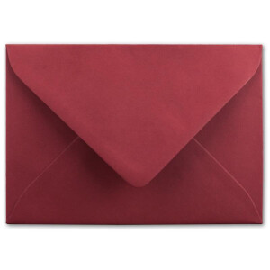 250x Briefumschläge B6 - 17,5 x 12,5 cm - Dunkel-Rot - Nassklebung mit spitzer Klappe - 120 g/m² - Für Hochzeit, Gruß-Karten, Einladungen