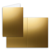 300x Faltkarten SET DIN A6/C6 mit Brief-Umschlägen in Gold - inklusive Einleger - 14,8 x 10,5 cm - Premium Qualität - FarbenFroh