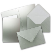 10x Faltkarten SET DIN A6/C6 mit Brief-Umschlägen in Silber - inklusive Einleger - 14,8 x 10,5 cm - Premium Qualität - FarbenFroh