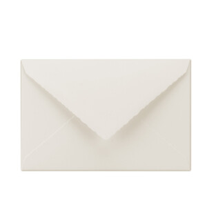150x Vintage Brief-Umschläge mit Zackenschnitt - Natur-Weiß - Edel-Bütten - DIN B6 - 11,6 x 18 cm - imitiert Bütten für Grußkarten - Nassklebung - by GUSTAV NEUSER