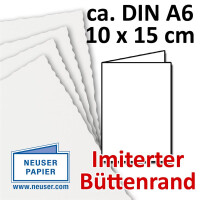 Vintage Falt-Karten mit Zackenschnitt - DIN A6 - 100 x...