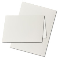 100x B6 Vintage Faltkarten, Büttenpapier, 113 x 175 mm - hoch-doppelt, Natur-Weiß 240 g/m² - Vellum Oberfläche - Karten aus Büttenpapier