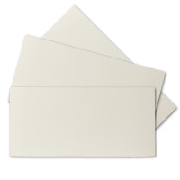 25 Stück DIN Lang Vintage Karten, Bütten-Papier, 100 x 210 mm, Natur-Weiß halbmatt - ohne Falz - Vellum Oberfläche - Karten aus Büttenpapier