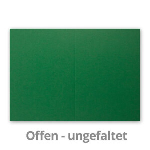 150 Faltkarten B6 - Dunkel-Grün - Blanko Doppel-Karten - 12 x 17 cm - sehr formstabil - für Drucker geeignet - Serie: FarbenFroh