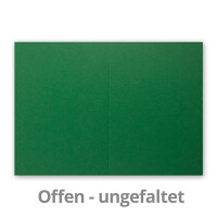 150 Faltkarten B6 - Dunkel-Grün - Blanko Doppel-Karten - 12 x 17 cm - sehr formstabil - für Drucker geeignet - Serie: FarbenFroh