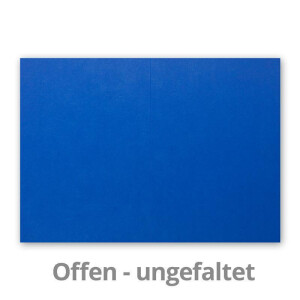 200 Faltkarten B6 - Royal-Blau (Königsblau) - Blanko Doppel-Karten - 12 x 17 cm - sehr formstabil - für Drucker geeignet - Serie: FarbenFroh
