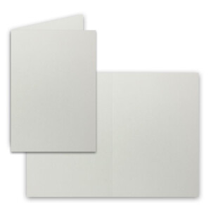 250 Faltkarten B6 - Hell-Grau - Blanko Doppel-Karten - 12 x 17 cm - sehr formstabil - für Drucker geeignet - Serie: FarbenFroh