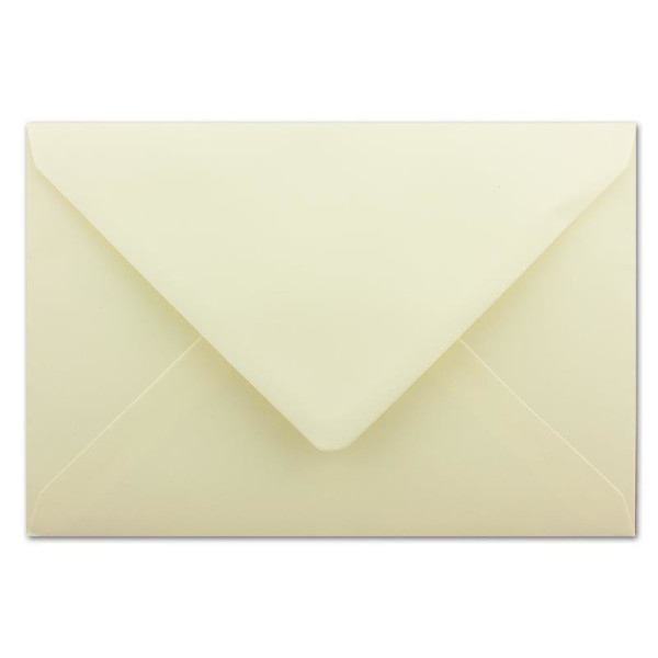 150 Stück Brief-Umschläge Creme - DIN C5 - 100 g/m² - 16,2 x 22,9 cm - Nassklebung mit spitzer Klappe - hochwertige Kuverts - von Gustav NEUSER