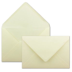 150 Stück Brief-Umschläge Creme - DIN C5 - 100 g/m² - 16,2 x 22,9 cm - Nassklebung mit spitzer Klappe - hochwertige Kuverts - von Gustav NEUSER
