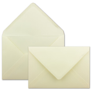 300 Stück Brief-Umschläge Creme - DIN C5 - 100 g/m² - 16,2 x 22,9 cm - Nassklebung mit spitzer Klappe - hochwertige Kuverts - von Gustav NEUSER