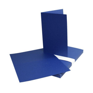 75 Faltkarten-Sets - Nachtblau - 12 x 17 cm - DIN B6 Klapp-Karten mit Briefumschläge Nachtblau gefüttert - inklusive Einleger