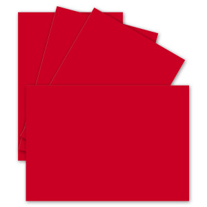 150 Einzel-Karten DIN A6 - 10,5 x 14,8 cm - 240 g/m² - Rot - Tonkarton - Bastelpapier - Bastelkarton- Bastel-karten - blanko Postkarten
