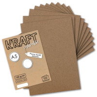 500 Blatt - Vintage Kraftpapier DIN A5 120 g/m² braunes Recycling-Papier - 21 x 14,8 cm - ökologische Brief-Bogen - Briefpapier - NEUSER PAPIER