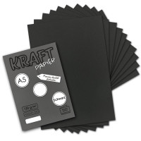 50 Blatt - Vintage Kraftpapier in Schwarz DIN A5 120 g/m² schwarzes Recycling-Papier - 21 x 14,8 cm - ökologische Brief-Bogen - Briefpapier - NEUSER PAPIER
