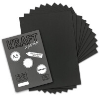 150 Blatt - Vintage Kraftpapier in Schwarz DIN A5 120 g/m² schwarzes Recycling-Papier - 21 x 14,8 cm - ökologische Brief-Bogen - Briefpapier - NEUSER PAPIER