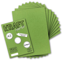 300x Vintage Kraftpapier in Hellgrün - DIN A5 - 21 x 14,8 cm - nachhaltiges  natur-Hellgrünes Recycling-Papier,  ökologisch Bastel-Karton Einzel-Karte - NEUSER PAPIER