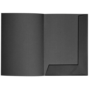 6 Stück Artoz Präsentationsmappen für DIN A4 - Schwarz - gerippter Karton - 220 g/m² - 220 x 310 mm - hochwertige Bewerbungsmappen