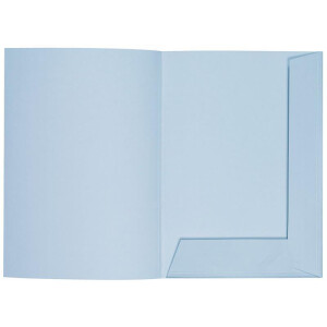 6 Stück Artoz Präsentationsmappen für DIN A4 - Pastellblau (Hellblau) - gerippter Karton - 220 g/m² - 220 x 310 mm - hochwertige Bewerbungsmappen