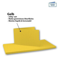 25x Falt-Karten DIN A6 Langdoppel-Karten - Honig-Gelb -10,5 x 14,8 cm - blanko quer-doppelte Faltkarten - FarbenFroh by Gustav Neuser®