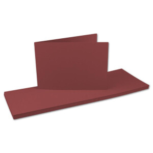 75x Falt-Karten DIN A6 Langdoppel-Karten - Dunkel-Rot -10,5 x 14,8 cm - blanko quer-doppelte Faltkarten - FarbenFroh by Gustav Neuser®