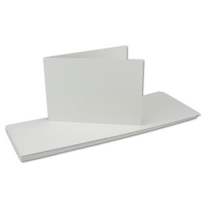 500x Falt-Karten DIN A6 Langdoppel-Karten - Hellgrau -10,5 x 14,8 cm - blanko quer-doppelte Faltkarten - FarbenFroh by Gustav Neuser®