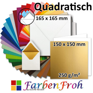 Metallic Faltkarten-SET - Quadratisch - mit...