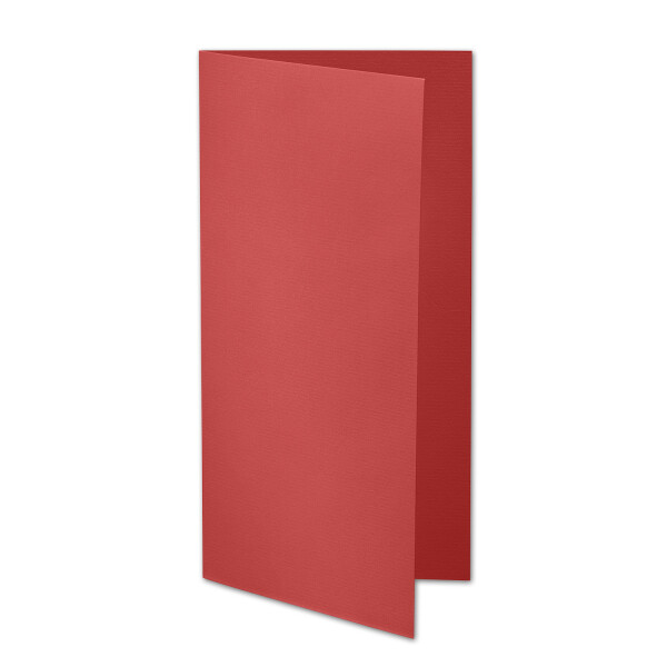 ARTOZ 400x DIN Lang Faltkarten - Rot (Rot) gerippt 210 x 105 mm Klappkarten - Blanko Doppelkarte mit 220 g/m² edle Egoutteur-Rippung