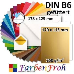 Metallic Faltkarten-SET - DIN B6 - mit...