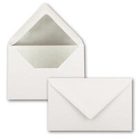 25x Silber-Metallic Faltkarten-SET - DIN B6 - Doppelkarte mi