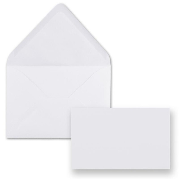 200x Stück Karte mit Umschlag Set Einzel-Karten Din A8 7,1x4,5 cm 240 g/m² Hochweiß mit Brief-Umschlägen C8 7,6x5,2 cm Nassklebung