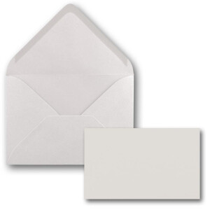 200x Stück Karte mit Umschlag Set Einzel-Karten Din A8 7,1x4,5 cm 240 g/m² Naturweiss mit Brief-Umschlägen C8 7,6x5,2 cm Nassklebung