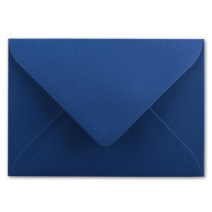 100x Stück Karte mit Umschlag Set Einzel-Karten Din A8 7,1x4,5 cm Hochweiß mit Brief-Umschlägen C8 7,6x5,2 cm Nachtblau Nassklebung
