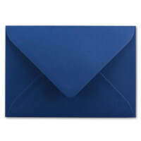 200x Stück Karte mit Umschlag Set Einzel-Karten Din A8 7,1x4,5 cm Hochweiß mit Brief-Umschlägen C8 7,6x5,2 cm Nachtblau Nassklebung