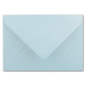 75x Stück Karte mit Umschlag Set Einzel-Karten Din A8 7,1x4,5 cm Hochweiß mit Brief-Umschlägen C8 7,6x5,2 cm Hellblau Nassklebung
